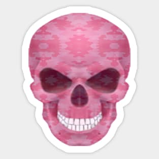 Pink Camouflage Skull Sticker